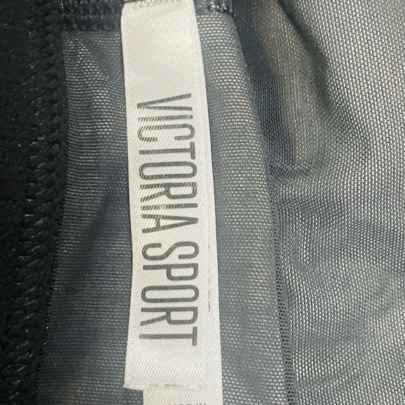 Victoria Sport Black and Gray Strappy Sports Bra with sheer design Sz Lg - Picture 9 of 9